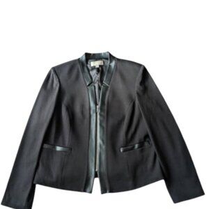 NWOT Divine Logic Blazer Jacket with Vegan Leather Size 14